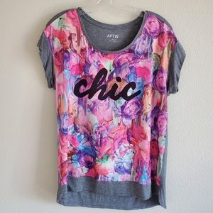 Apt 9 mixed media woven tunic top size XS